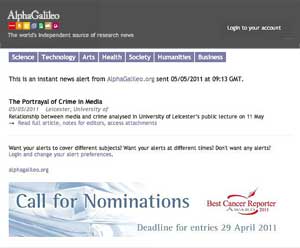 Email alert ad cancer Email alert ad cancer